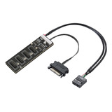 Divisor De Cabezal Usb De 9 Pines Con Cable De Alimentación,