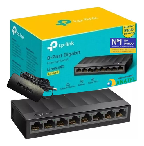 Switch Hub 8 Portas Tp-link Ls1008g Gigabit 10/100/1000 Mbps