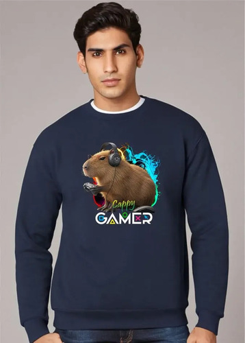 Sudadera Lisa Capibara Gamer Talla Xxl