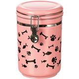 Almacenador Contenedor Alimento Perros Gatos Canister 1,6 Kg Color Rosa Paw & Bone
