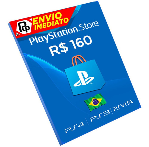Cartão Playstation R$160 Reais Plus Psn Brasil Brasileira Br