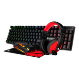 Kit De Teclado E Mouse Gamer Evolut Eg-51 Português Brasil De Cor Preto