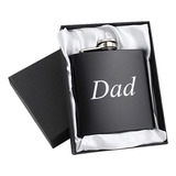 Frasco De Cadera Negro Personalizado Para Papá, Negro Mate, 