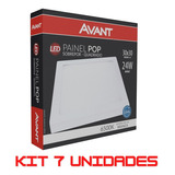 Kit 7 Unidades Painel Plafon Sobrepor Quadrado Led 24w 30x30