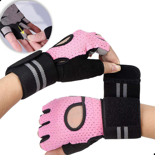 Guantes Deporte Gimnasio Pesas Gym Antideslizantes Muñequera