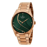 Relógio Champion Elegance Rosé Cn24655g Feminino Fundo Verde