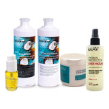 Shampoo Acond Coco Y Marula Acido Mav + Térmico + Serum X5
