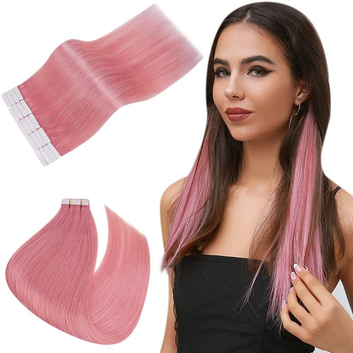 Extensiones Cabello Real 16in 10pz 25gr Rosa