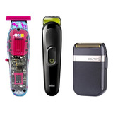 Kit Trimmer B-way One + Afeitadora Braun + Shaver Belprof