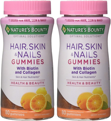 Dualpack Hair Skin Nails Gummies Natures Bounty 80pc Gomitas