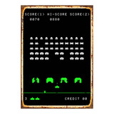 1 Cartel Metalico Letrero Juego Retro Space Invaders 40x28 C