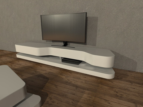 Mueble Tv Modular Laqueado Minimalista Moderno Scape Iii