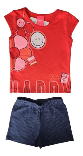 Conjunto Feminino Smile  Kely Kety Shorts Moletinho