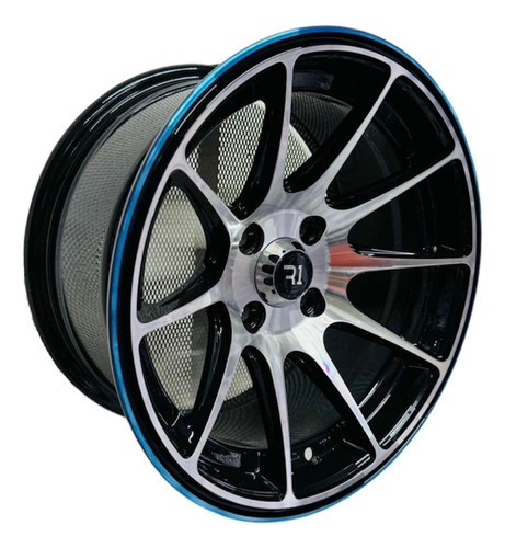 Rines 14x7 4-100 Cóncavo Filo Azul Chevy Tsuru Mk1 Mk2 Nuevo