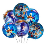 10 Baloes Metalizado Sonic Com 3 Modelo Diferentes / Festas