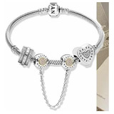 Pulseira Pandora Com 3 Berloques Prata 925