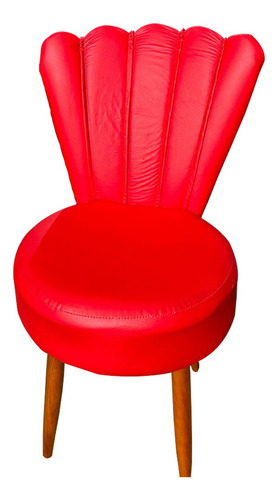 Cadeira Para Maca Estética Luxo Estofada Vermelho Sintético