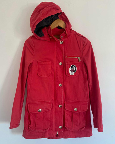 Jazmin Chebar. Campera Roja Con Capucha. Talle 1 (40)