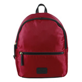 Bolsa Backpack Náutica A06020 Diseño Liso De Nailon  Bordó Con Correa De Hombro Negra Asas Color Negro
