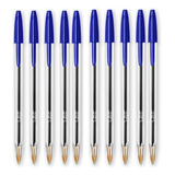 Kit Caneta Esferográfica Bic® Escolar Cristal 10 Unidades Tinta Azul