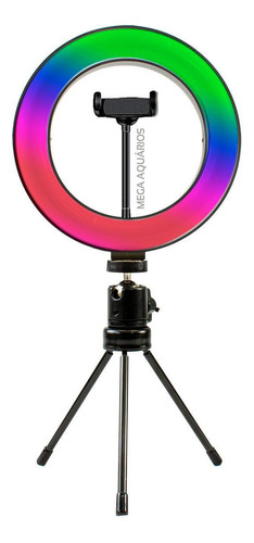 Iluminador Ringlight Colorida Rgb De Mesa 20cm Mj20