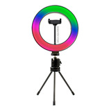 Iluminador Ringlight Colorida Rgb De Mesa 20cm Mj20