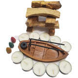 Suporte De Palo Santo Caravela 15 +100g Palo+10velas+3cones