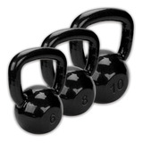 Kit Halter Kettlebell 6 8 E 10 Kg Emborrachado - Peso T 24kg