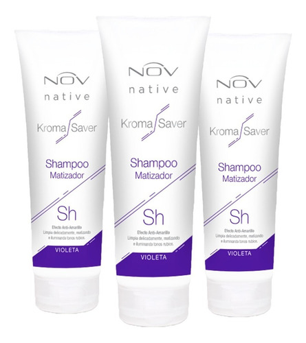 Shampoo Matizador Violeta Nov Kroma Saver 250ml X3