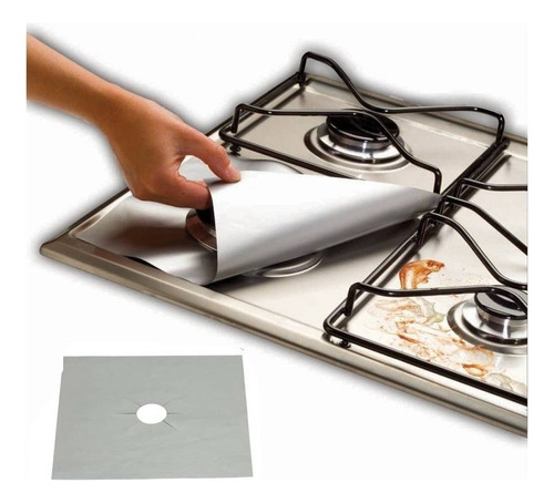 Pack 24 Lamina De Aluminio Fogon Protector Cocina Estufa Gas