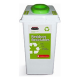 Recipiente Reciclado/basura Colombraro  Adosables 60 Lts Color Verde