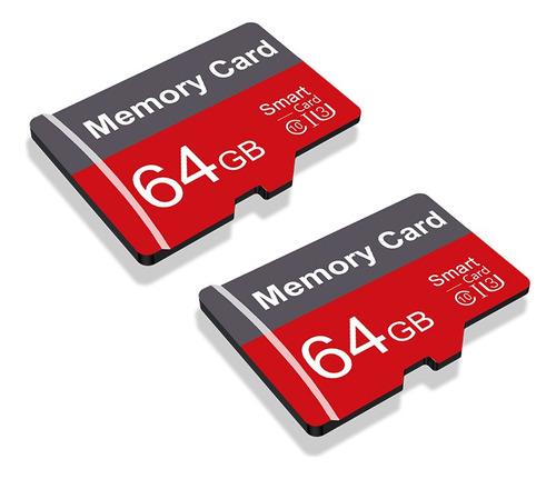 Tarjeta De Memoria Micro Sd U3 V10 80 Mb/s, Gris Y Roja, 64