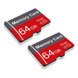 Tarjeta De Memoria Micro Sd U3 V10 80 Mb/s, Gris Y Roja, 64
