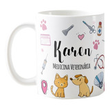 Caneca Medicina Veterinária Com Nome