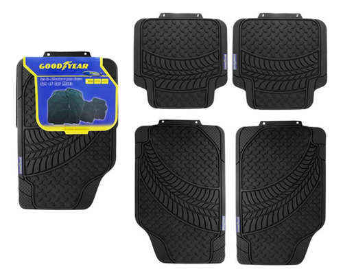 Piso Goma Para Auto Set 4 Unidades Negro Goodyear