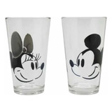 Set De 2 Vasos De Vidrio Minie Y Mickey Mouse