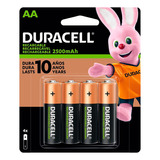 Pilha Recarregável Duracell Aa 2500 Mah C/4 Unidades