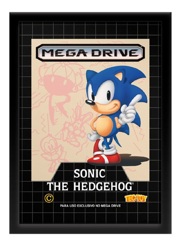 Quadro Capa Sonic The Hedgehog Mega Drive Tectoy 25 X 33 Cm