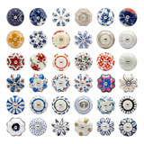 4x Puxador Porcelana Cerâmica Gaveta Armário Móveis Colonial