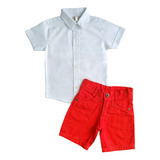 Conjunto Social Infantil Branco Vermelho Natal Ano Novo