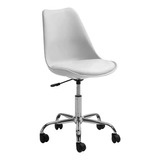 Silla Escritorio Pc Oficina Con Ruedas Tulip Blanca Tapizada