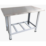 Mesa De Serviço Tampo Inox Industrial Cozinha 120x70 Kenok