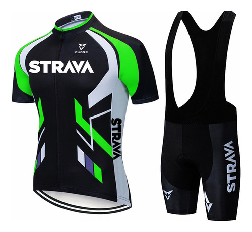 Strava Conjunto Maillot Ciclismo Manga Corta Culotte Peto