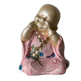 Buda Bebe Sonriente De Yeso Pintado 10cm 