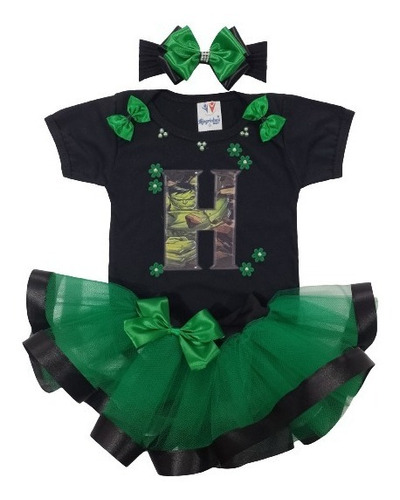 Conjunto De Tutu Infantil Hulk Bruce Banner Fantasia Menina