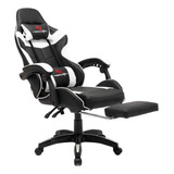 Silla De Oficina Ergonómica Gamer Blanca Apoyapies - Horizon Color Blanco Material Del Tapizado Cuero Sintético