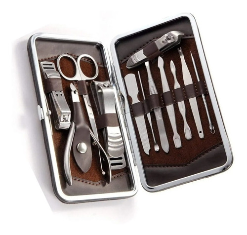 Super Estuche Set Manicure Pedicure Kit Cortauñas 12 Piezas!