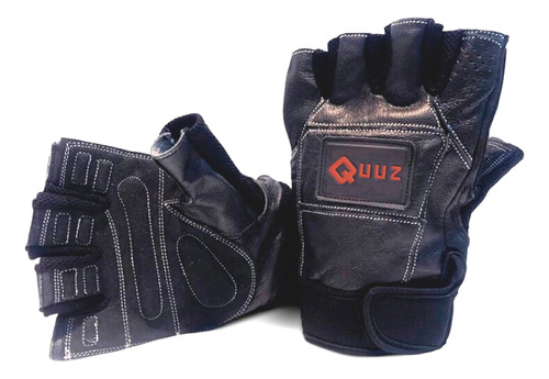 Guantes Gimnasio Cuero Quuz Linea Pro Fitness Con Abrojo