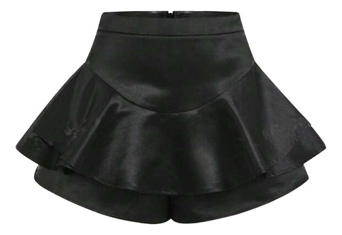 Falda-short Negra Mini Falda Negra De Olanes
