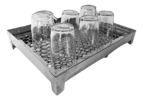 Escorredor 40x30cm Em Inox De Copos Bar Lanchonete